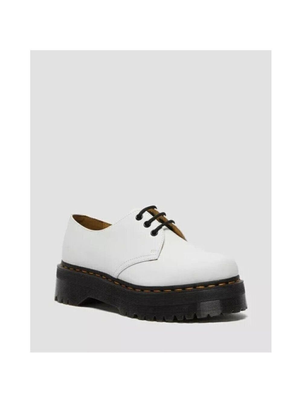 Dr. Martens Women white "1461 Quad" platform lace up shoes *Missized